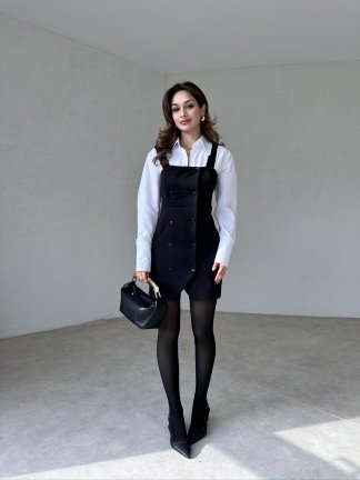 BABLY Mini Salopet Elbise 7310 - Siyah - 3