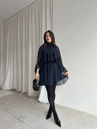 BAHAMA Elbise 8738 - Lacivert - 1