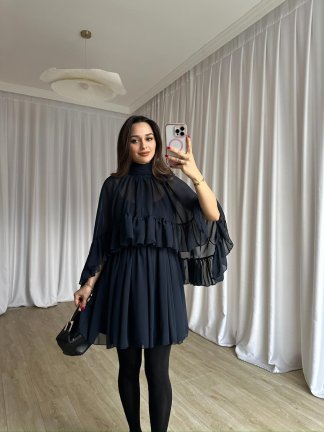 BAHAMA Elbise 8738 - Lacivert - 2