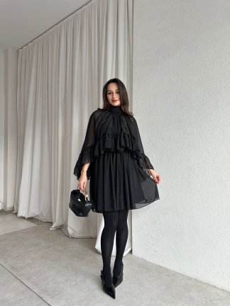 BAHAMA Elbise 8738 - Siyah 