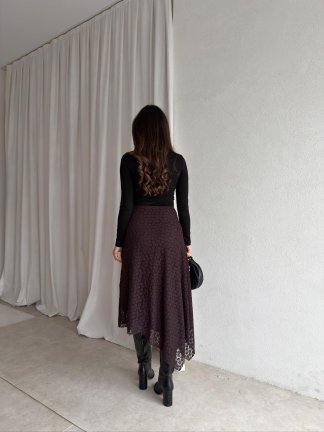 BAMBİ Dantelli Etek 8847 - Acı Kahve - 3