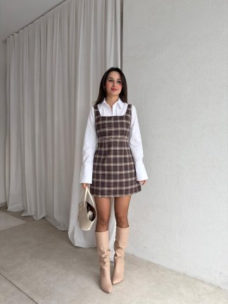 BANDİT Mini Gömlek Elbise 1784 - Krem - 2