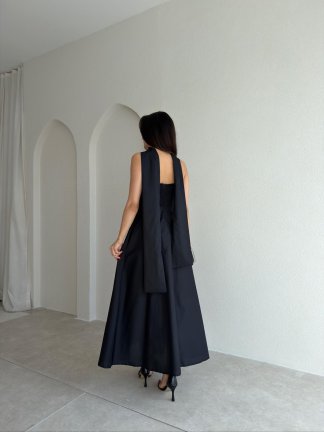 BAROK Dantel Detaylı Maxi Elbise 9035 - Siyah - 3