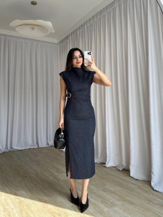 BAROSSA Midi Elbise 8364 - Lacivert - 2