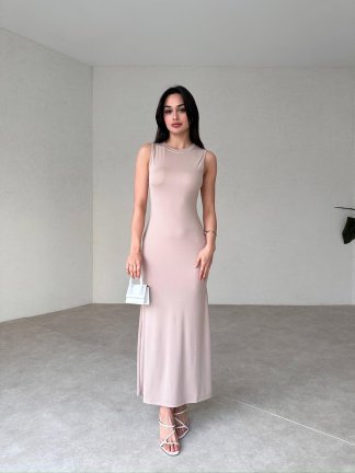 Basic Maxi NİSSAN Elbise 5544 - Krem - 2