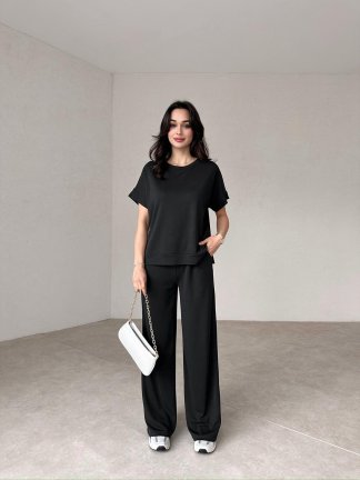 Modal Kumaş İkili Carlo Takım - Siyah - 1