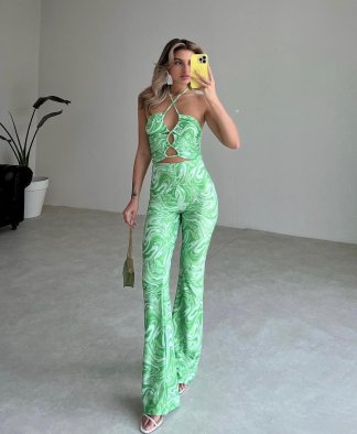 BATİK Desenli İkili Takım 4792 - Yeşil - 1