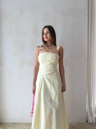 BAYES Maxi Elbise 9299 - Sarı 