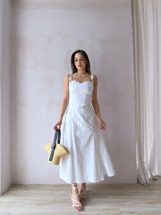 BAYES Maxi Elbise 9299 - Beyaz - 2