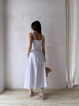 BAYES Maxi Elbise 9299 - Beyaz - 3