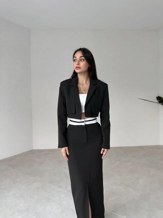 Bel Detaylı LİON Takım 9556 - Siyah - 1