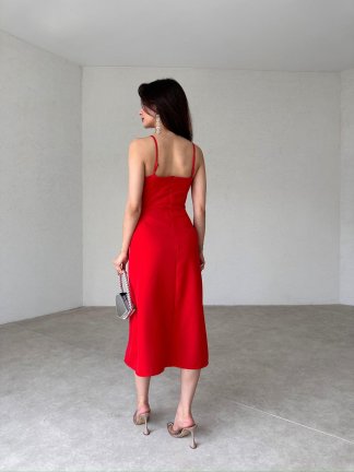 BELASCO Midi Elbise 9050 - Kırmızı - 3