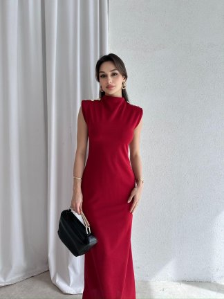 BELGRA Maxi Elbise 5048 - Kırmızı 