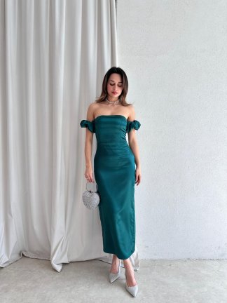 BELİNDA Maxi Elbise 3870 - Zümrüt Yeşili - 2