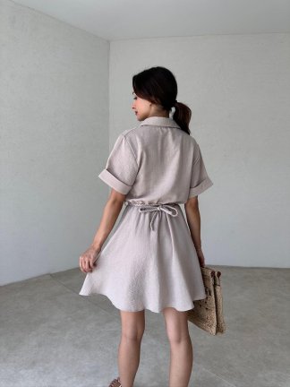 BELİZE Mini Elbise 4532 - Vizon - 3