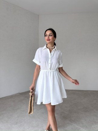BELİZE Mini Elbise 4532 - Beyaz 