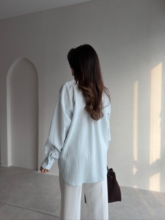 BELLA Çizgili Gömlek 1805 - Bebe Mavisi - 2