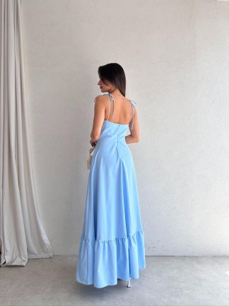 BELLOW Maxi Elbise 9333 - Mavi - 3