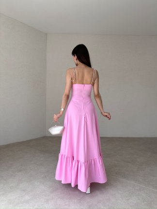 BELLOW Maxi Elbise 9333 - Pembe - 5