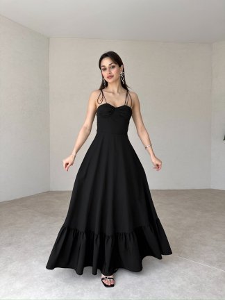 BELLOW Maxi Elbise 9333 - Siyah 