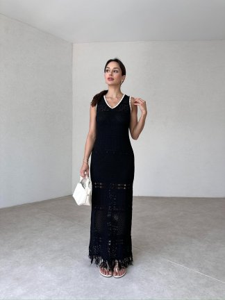 BENNET Maxi triko Elbise 4000 - Siyah - 2