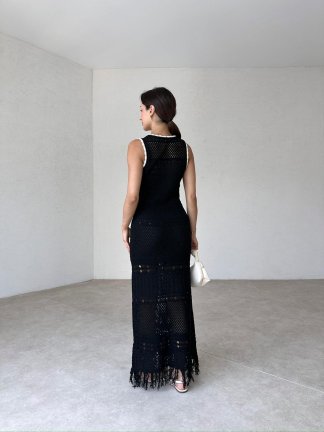 BENNET Maxi triko Elbise 4000 - Siyah - 3