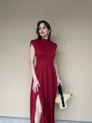 BERLY Maxi Elbise 7764 - Bordo - 4