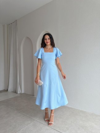 BERNOTTİ Midi Elbise 3682 - Bebe Mavi 