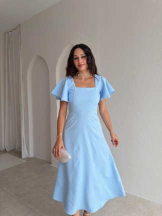 BERNOTTİ Midi Elbise 3682 - Bebe Mavi - 2