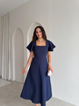 BERNOTTİ Midi Elbise 3682 - Lacivert - 2