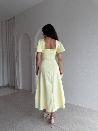 BERNOTTİ Midi Elbise 3682 - Sarı - 3