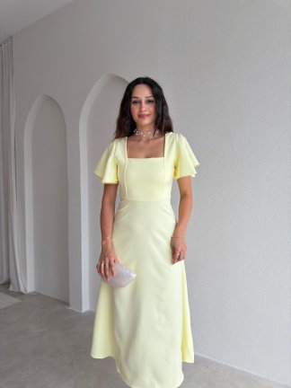 BERNOTTİ Midi Elbise 3682 - Sarı - 2