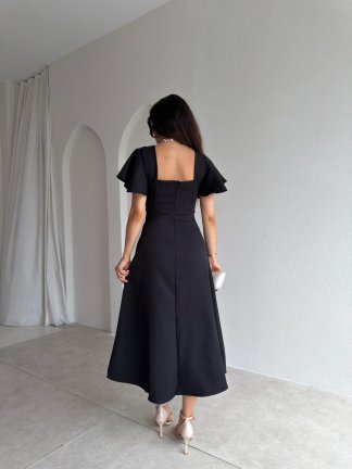 BERNOTTİ Midi Elbise 3682 - Siyah - 3