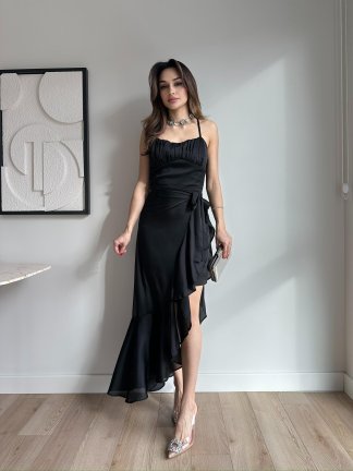 BESTOW Mini Elbise 2441 - Siyah - 2