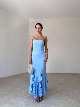 BETA Maxi Elbise 1016 - Mavi - 2