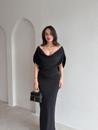 BİDWEL Maxi Elbise 2057 - Siyah - 2