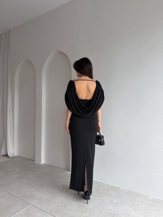 BİDWEL Maxi Elbise 2057 - Siyah - 3