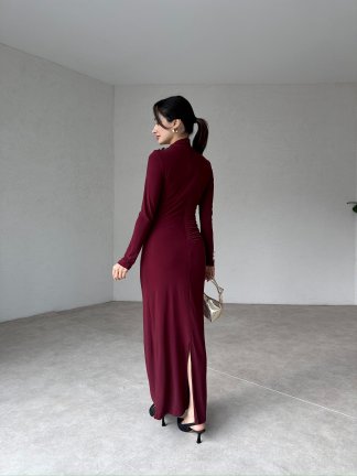 BİGLOW Maxi Elbise 2438 - Bordo - 4