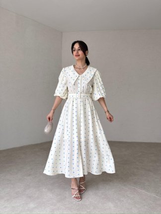 BİRD Maxi Elbise 1414 - Mavi - 2