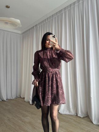 BİTYA Elbise 8522 - Kahverengi - 4