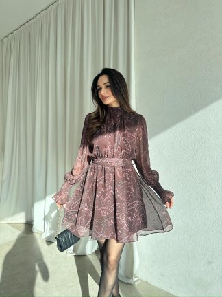 BİTYA Elbise 8522 - Kahverengi - 1