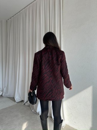 BLAİR Desenli Kaşe Takım 8388 - Bordo - 4