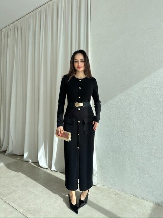 BLERTA Midi Elbise 8510 - Siyah - 2