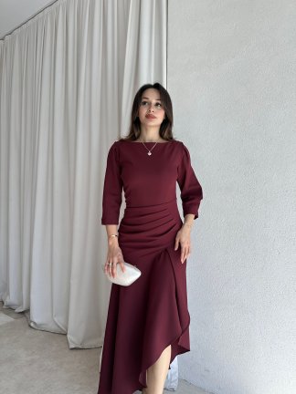 BLİSS Maxi Elbise 8311 - Bordo - 2