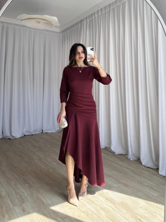 BLİSS Maxi Elbise 8311 - Bordo 