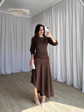 BLİSS Maxi Elbise 8311 - Acı Kahve 