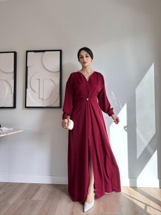 BLOSSOM Maxi Elbise 8466 - Bordo 