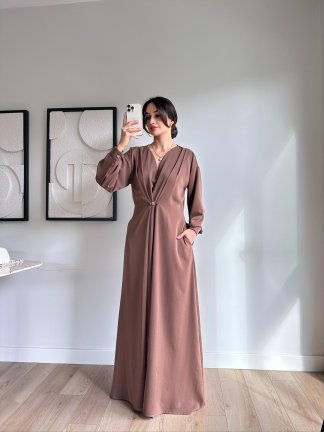 BLOSSOM Maxi Elbise 8466 - Vizon - 3