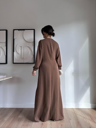 BLOSSOM Maxi Elbise 8466 - Vizon - 4