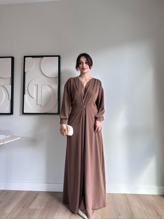 BLOSSOM Maxi Elbise 8466 - Vizon 